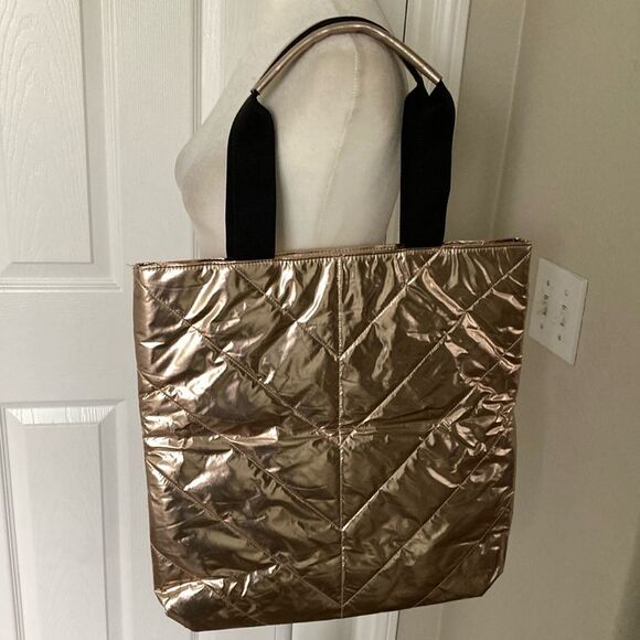 Victoria’s Secret Gold Quilted Tote Bag - Picture 3 of 4